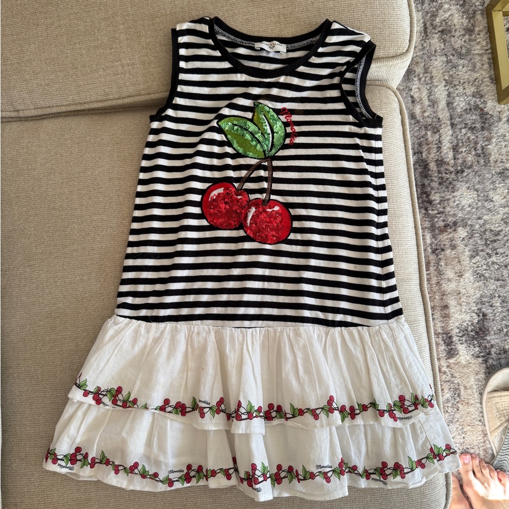 MONA LISA Black and White Ruffled Tiered Sundress